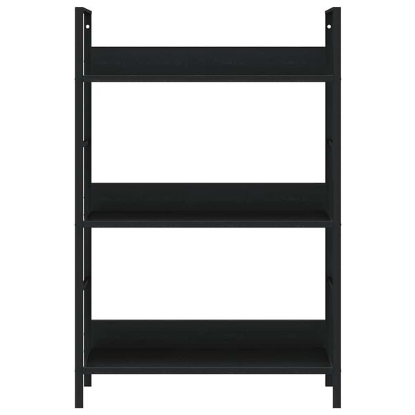 vidaXL Shelf Cabinet Black Engineered wood, Steel Medium Bookshelf