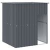 vidaXL Dog House Anthracite Galvanized Steel Large Durable Dog House