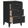 vidaXL Bedside Table Black Engineered wood, plastic Compact