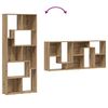 vidaXL Bookcase Artisan Oak Engineered Wood 26.4 x 9.4 x 63.4 in