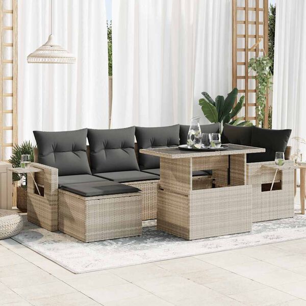 vidaXL Garden Sofa Set Light Grey, Dark Grey