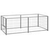 vidaXL Dog Kennel Silver Steel 79 x 39.4 x 27.6 in Durable Dog Kennel