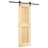 vidaXL Sliding Door with Hardware Set 27.6"x82.7" Solid Wood Pine