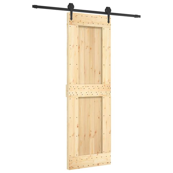 vidaXL Sliding Door with Hardware Set 27.6"x82.7" Solid Wood Pine