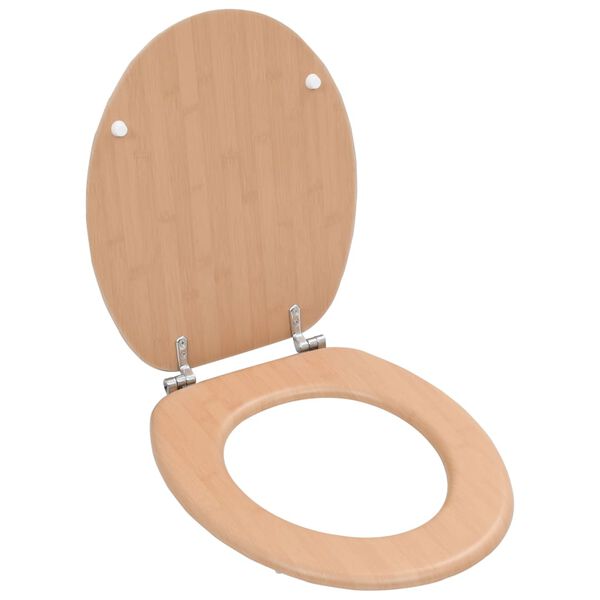 vidaXL WC Toilet Seats 2 pcs with Lids MDF Bamboo Design (2x143927)