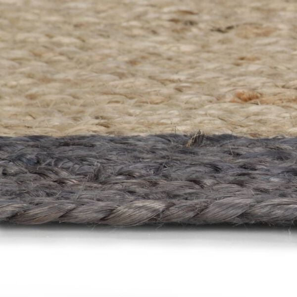 vidaXL Area Rug Brown and dark gray Jute 82.7 inches Diameter