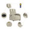 vidaXL Electric Stand Up Massage Recliner Chair Cream