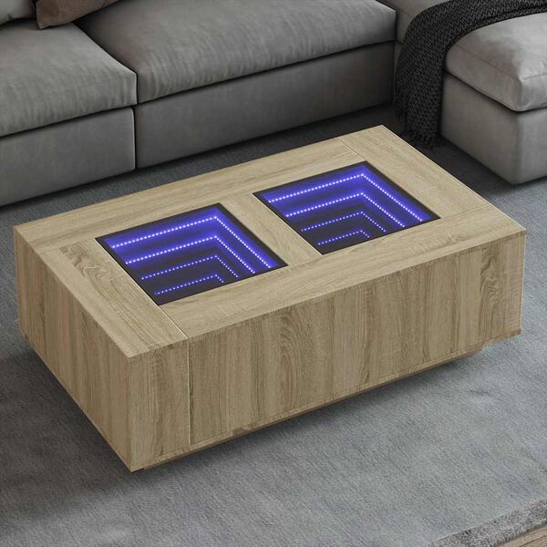 vidaXL Coffee Table Sonoma oak Engineered wood 45.7 x 27.2 x 15.7 in