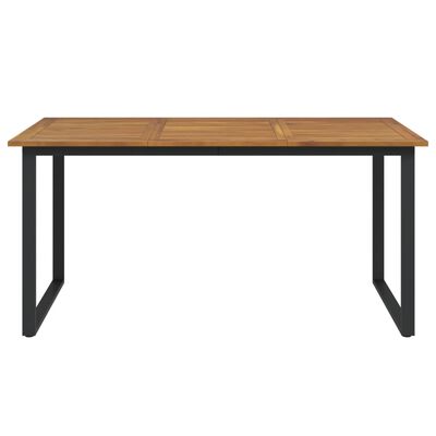 vidaXL Patio Table with U-shaped Legs 63"x31.5"x29.5" Solid Wood Acacia