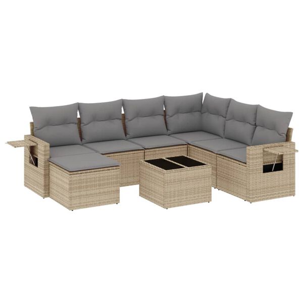 vidaXL Garden Sofa Set Beige, Light grey