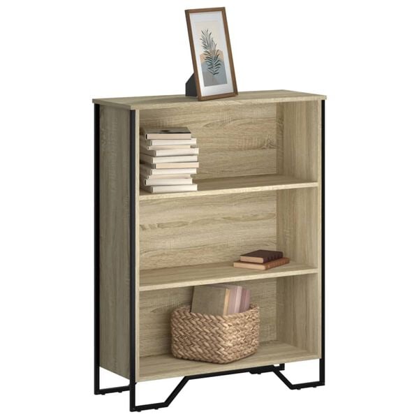 vidaXL Bookcase Sonoma oak Engineered wood Medium Bookcase Rectangular