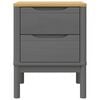 vidaXL Bedside Cabinet Grey Solid Pine Wood 17.7 x 15.4 x 22.4 in