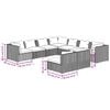 vidaXL Garden Lounge Set Black PE rattan Large Modular