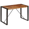 vidaXL Dining Table Brown and black Solid Acacia wood 47.2 in Durable
