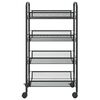 vidaXL 4-Tier Kitchen Trolley Black 18.1"x10.2"x33.5" Iron