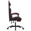 vidaXL Gaming Chair with Footrest Black and Wine Red Faux Leather