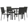 vidaXL Garden Dining Set Black