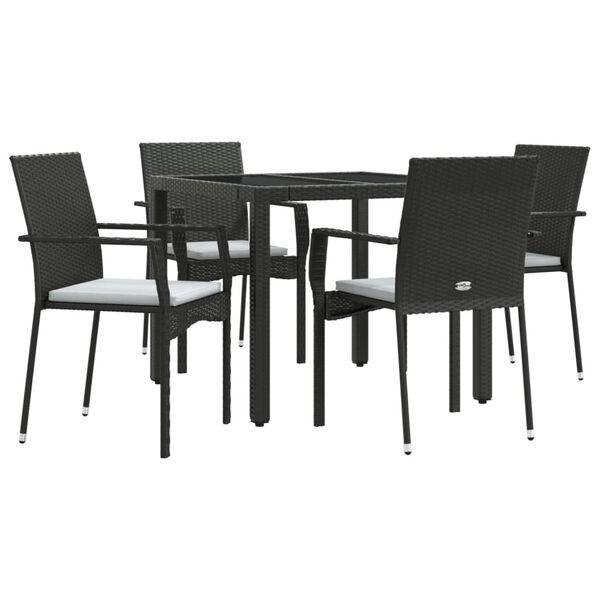vidaXL Garden Dining Set Black