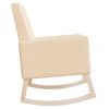 vidaXL Rocking Chair Cream 100% polyester, solid rubber wood, plywood