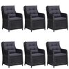 vidaXL Garden Dining Set Black, Dark Grey