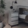 vidaXL Bed Cabinet Set of 2 Grey sonoma Engineered wood, metal Medium