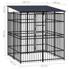vidaXL Dog Kennel Black Powder-coated steel 39.7 sq ft Durable