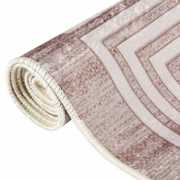 vidaXL Rug Beige 100% Polyester Large Rug Rectangular Trendy