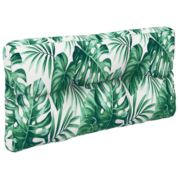 vidaXL Pallet Cushion Leaf Pattern Fabric (100% polyester)