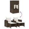 vidaXL 5 Piece Patio Sofa Set with Cushions Stackable Brown Poly Rattan