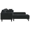 vidaXL Velvet Sofa with Cushion 3 pcs Black 208 cm Velvet