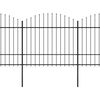 vidaXL Garden Fence with Spear Top Steel 281.3"x68.9" Black