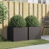vidaXL Planter Set of 2 Black Cold-rolled steel Medium Durable