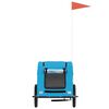 vidaXL Pet Bike Trailer Blue Oxford Fabric, Iron, PVC Small Durable