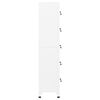 vidaXL Locker Cabinet White Steel Tall Modern Locker Cabinet