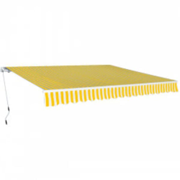 vidaXL Awning Yellow and White Aluminum Large UV-resistant materials