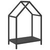 vidaXL Firewood Rack Black 15.7x9.8x23.6" Cold-rolled steel