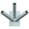 vidaXL Flag Pole Holder Silver 10.5 x 7.5 cm Steel