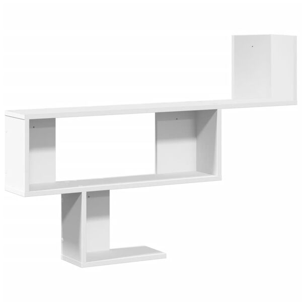 vidaXL Wall Shelf White Engineered Wood Wall Shelf Rectangular Modern