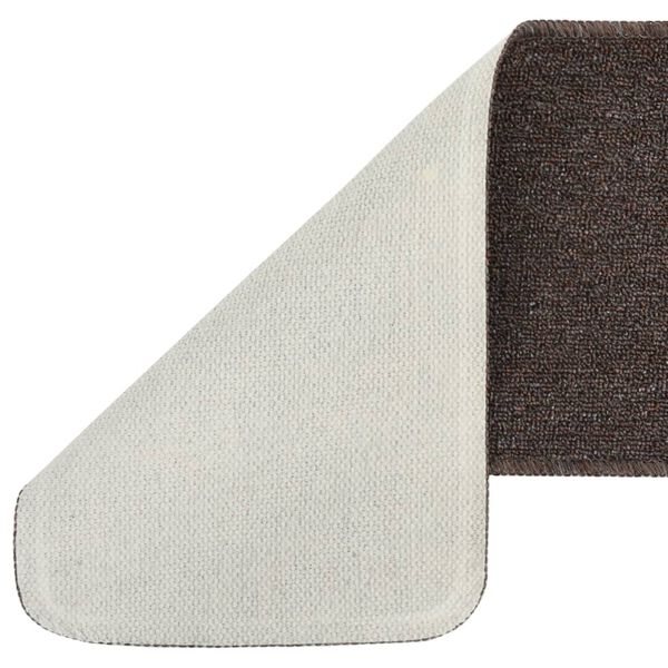 vidaXL Stair Mat Set of 15 Brown 100% PP 9.8 x 23.6 in Non-slip