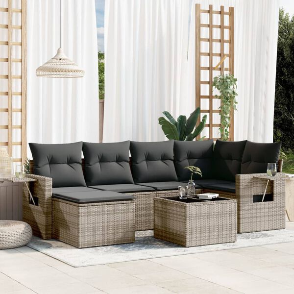 vidaXL Garden Sofa Set Grey