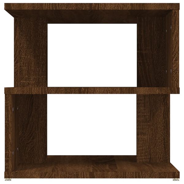 vidaXL Side Table Brown Oak Engineered Wood Small Side Table Square