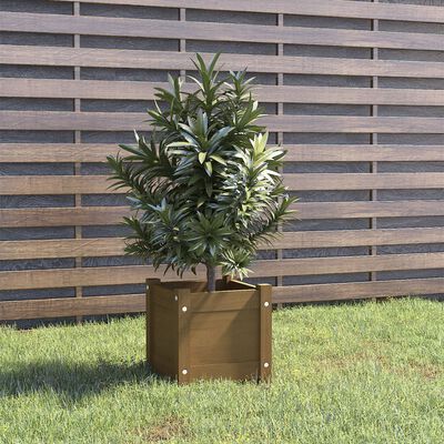 vidaXL Garden Planter Honey Brown 12.2"x12.2"x12.2" Solid Wood Pine