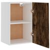 vidaXL Hanging Cabinet Smoked oak Engineered wood, glass 15.6x12.2x23.6 in