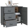 vidaXL Sideboard Dark grey Solid pinewood, MDF 35.4x15.7x31.5 in