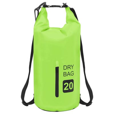 vidaXL Dry Bag with Zipper Green 5.3 gal PVC