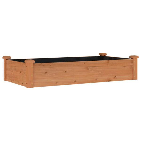 vidaXL Garden Raised Bed Brown Solid fir wood, Non-woven fabric