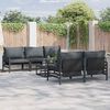 vidaXL Garden Sofa Set with Cushion 6 pcs Anthracite Steel & fabric