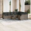 vidaXL Garden Sofa Set Grey PE rattan Large Modular Garden Sofa Set