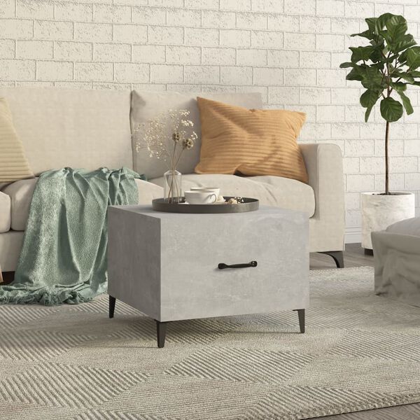 vidaXL Coffee Table Concrete Grey Engineered Wood, Metal