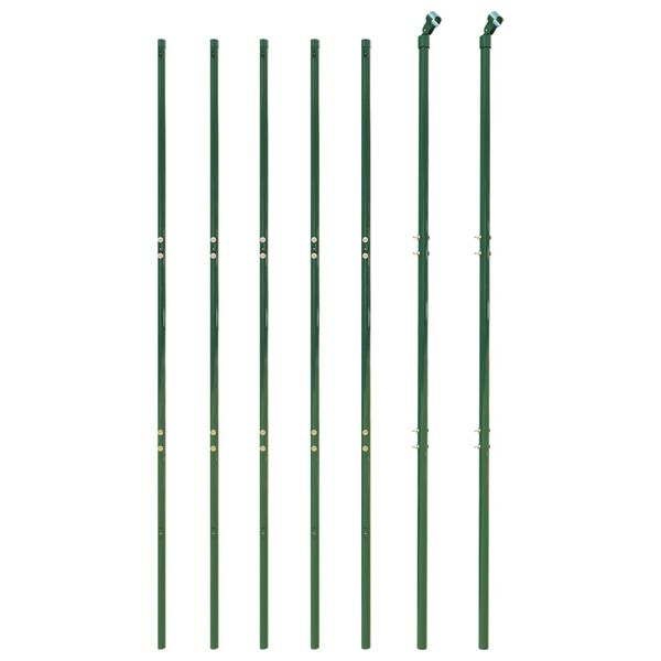 vidaXL Wire Mesh Fence Green 4.6x32.8' Galvanised Steel